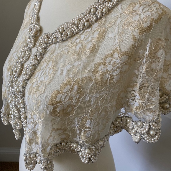 BHLDN First Light Capelet Gold S/M - Picture 3 of 11